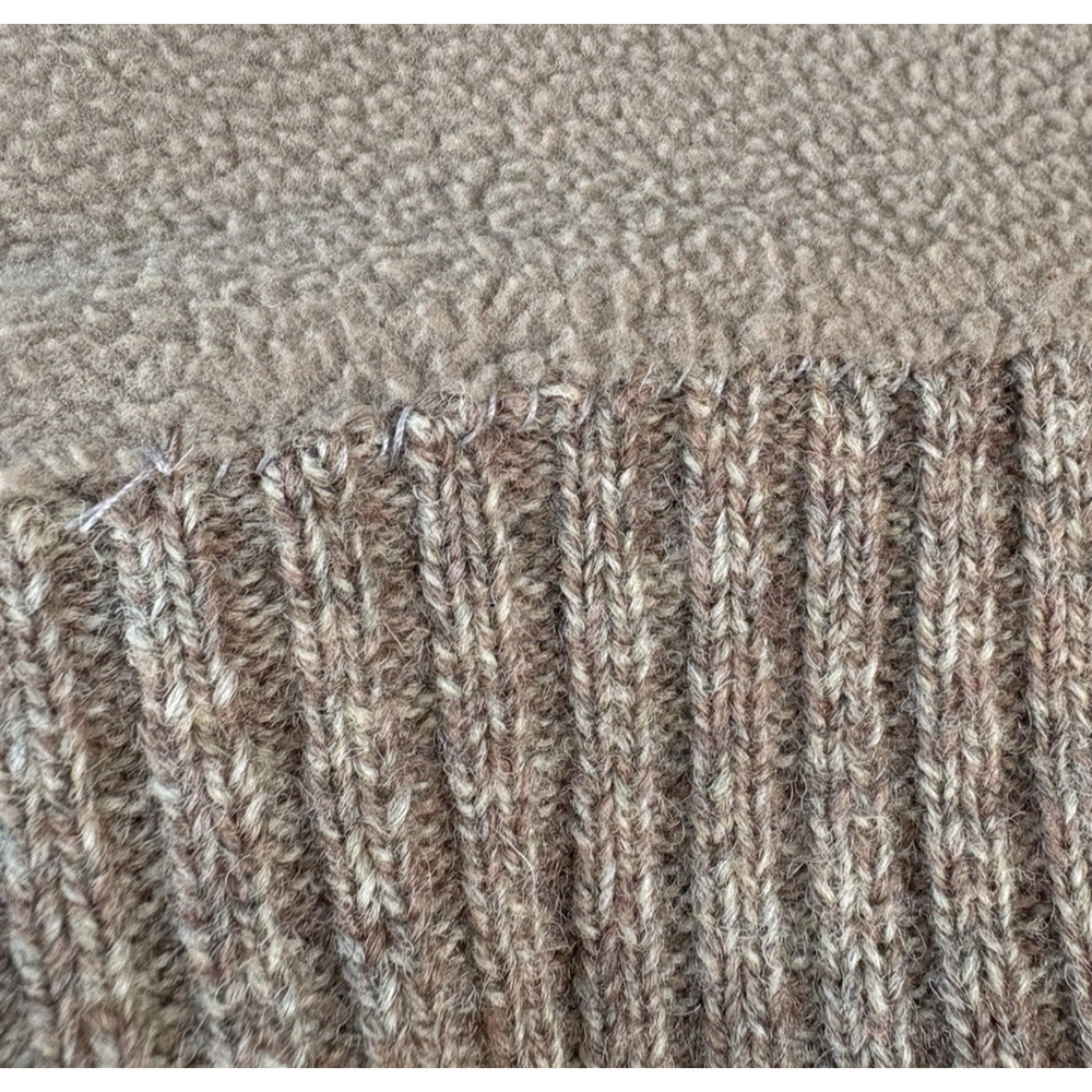 Pendleton Shetland Wool Zip Front Sweater Vest Fleece Lined Beige Tan Medium - Picture 14 of 16